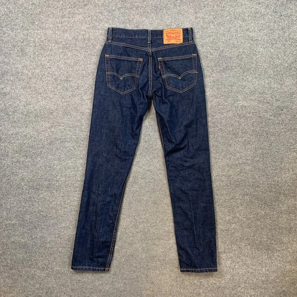 Levis Jeans Mens 30 Blue 511 Slim Straight Mid Rise Stretch Denim Dark Wash